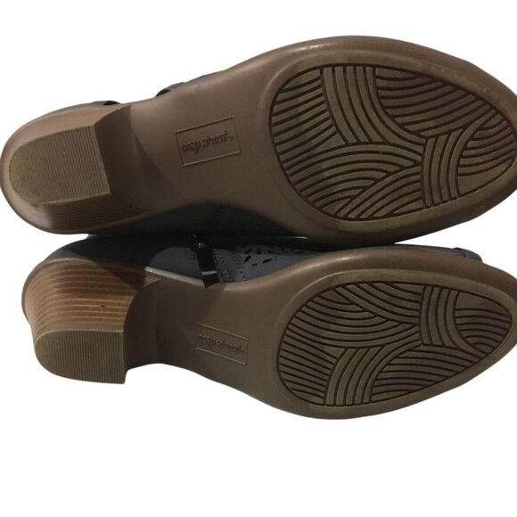 EASY STREET NAVY BLUE ANKLE BOOT SANDALS 10 N (NARROW)-NICE! - Picture 10 of 11